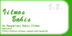 vilmos bahis business card